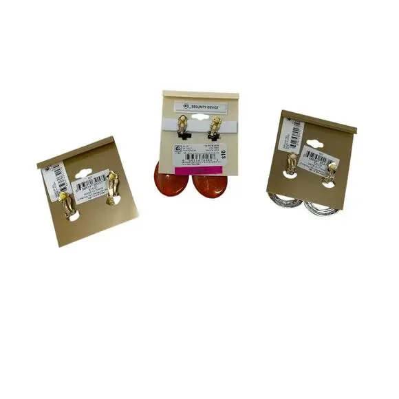 Erica Lyons NWT Clip-On Earrings Bundle. Gold, Silver & Statement. Vintage Glam - Picture 5 of 6